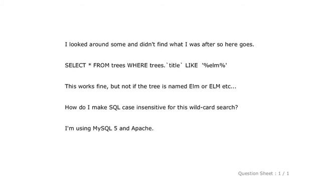 MySQL : How can I search (case-insensitive) in a column using LIKE wildcard? смотреть онлайн