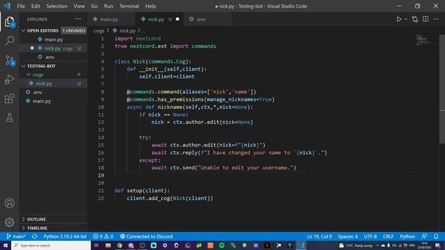How to make a discord bot - PT2 | Cogs + 24/7 + Nick смотреть онлайн