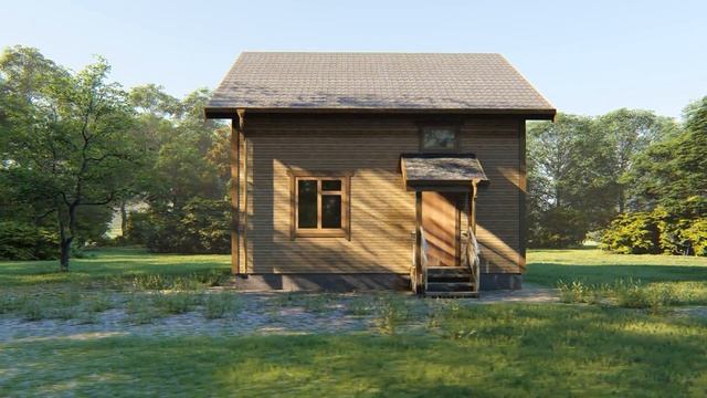 Проект каркасного дома 7,6х7,6 м. КД-02. Внешний вид. смотреть онлайн