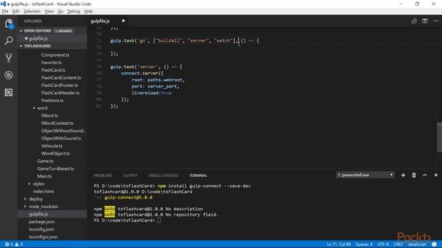 Rapid Web Application Development with TypeScript 2.x : Setting Up Server with Gulp | packtpub.com смотреть онлайн