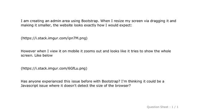 HTML : Website displaying strangley on mobile when using Bootstrap смотреть онлайн