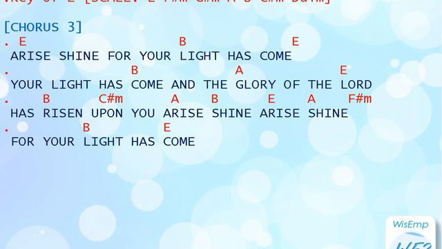 ARISE SHINE WE Chords and Lyrics AUDIO COVER Small Big Screen View Chris Christensen смотреть онлайн