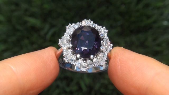 GIA Certified 7.05 ct UNHEATED Natural VVS Color Change Sapphire Diamond 18k Gold Ring GEM - A13154 смотреть онлайн