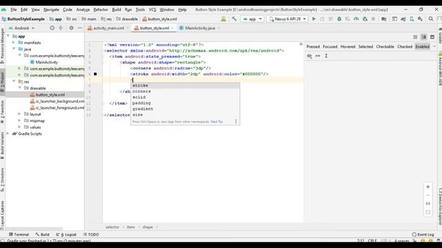Android Java Malayalam Tutorial 2020 - 18 - Apply Custom Style for a Button. смотреть онлайн
