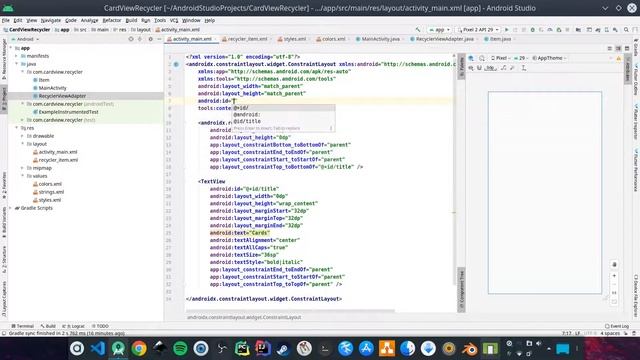 Card Slider with Gradient Background using RecyclerView with Android Studio Java/kotlin смотреть онлайн