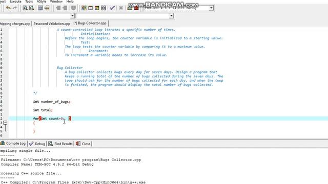 Bugs collector using for loop смотреть онлайн