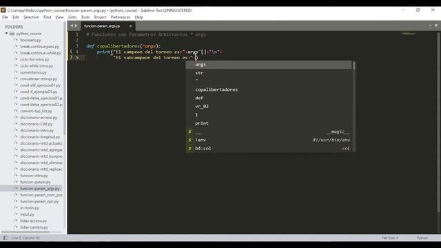 Funciones con Parametros args смотреть онлайн