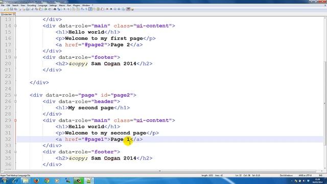 jQuery Mobile Lesson 2 - Linking pages смотреть онлайн