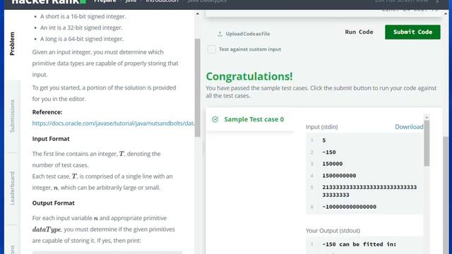 Java DataTypes | Hackerrank Java Solutions #javaprogramming смотреть онлайн