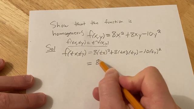 Show That The Function f(x, y) = 8x^2 + 8xy - 10y^2 is Homogeneous смотреть онлайн
