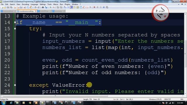 Python program to count the number of even and odd numbers from array of N numbers in Tamil #code смотреть онлайн