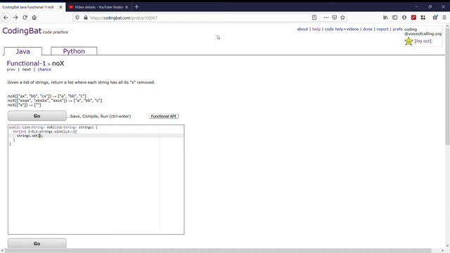 Functional-1 (noX) Java Tutorial || codingbat.com смотреть онлайн
