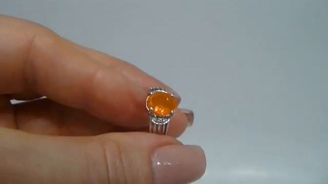 Кольцо с натуральным мексиканским огненным опалом 1.21 ct Размер 17 Серебро 925 смотреть онлайн