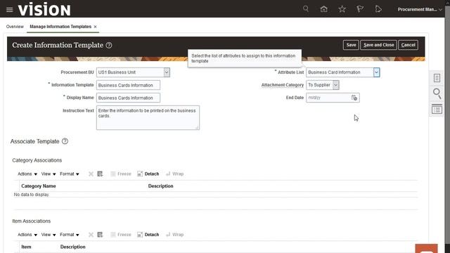 Self Service Procurement | Create an Information Template смотреть онлайн