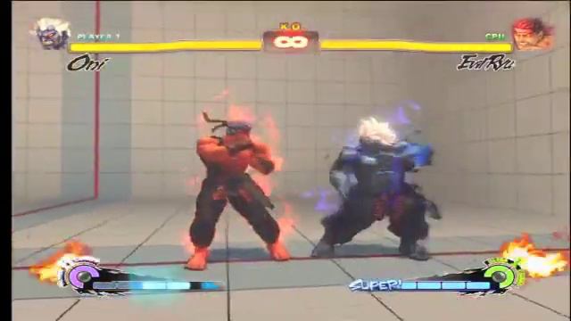 SSF4 AE Oni Akuma super and ultra combo смотреть онлайн