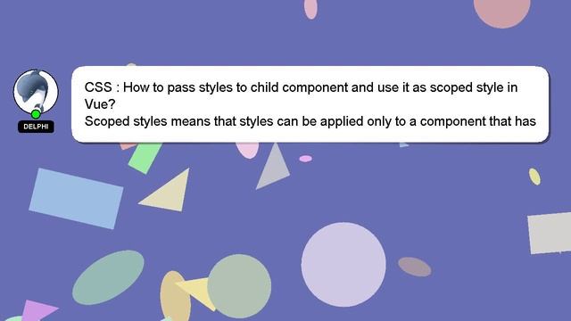 CSS : How to pass styles to child component and use it as scoped style in Vue? смотреть онлайн