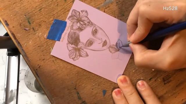 ?✏️Drawing with graphite “The Clematis Fairy” quick sketch on color sample. HZ528? смотреть онлайн