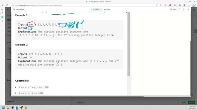 LeetCode 1539 | Kth Missing Positive Number | Math | Debug | Java смотреть онлайн