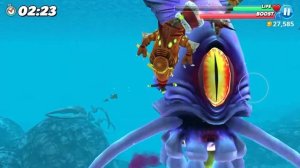 ATOMIC SHARK VS GIANT COLOSSAL SQUID BOSS BATTLE! - Hungry Shark World