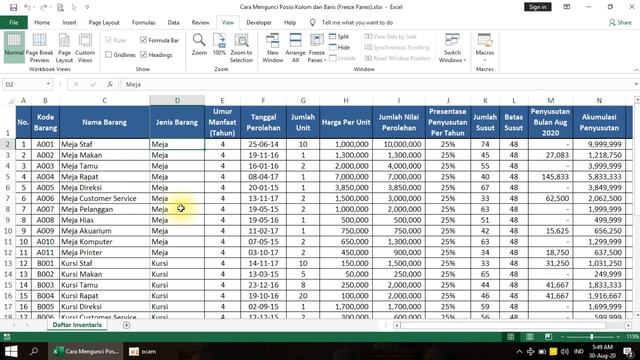 Cara Mengunci Posisi Baris dan Kolom di Microsoft Excel смотреть онлайн