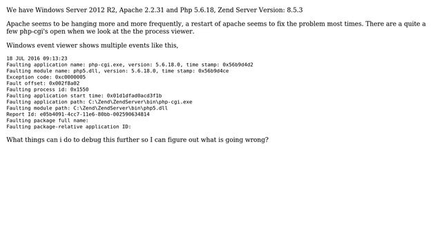 apache server hangs php-cgi, how can i debug further смотреть онлайн