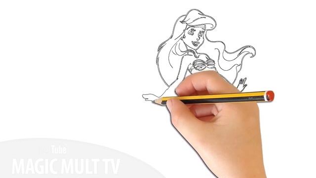 Как нарисовать Русалочку Ариэль Ariel Disney Coloring смотреть онлайн