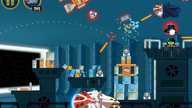Angry Birds Star Wars - Level 2-25 - 100% Mighty Falcon Walkthrough - Death Star смотреть онлайн