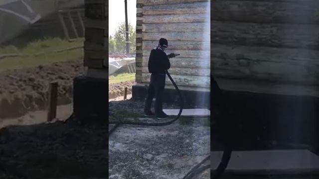 пескоструйная обработка дерева Антисептирование дома и грунтовка смотреть онлайн