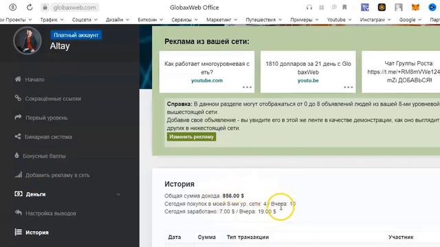 2 026 долларов за 25 дней в GlobaxWeb смотреть онлайн