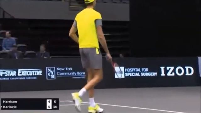 Ivo Karlovic hits 4 aces in a row - New York 2018 смотреть онлайн
