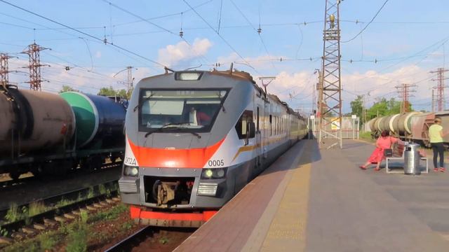 Электропоезд ЭП2Д-0005 ЦППК станция Нара 25.06.2020 смотреть онлайн