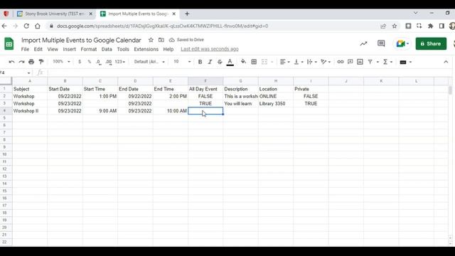 Import Multiple Events From a CSV file into Google Calendar смотреть онлайн