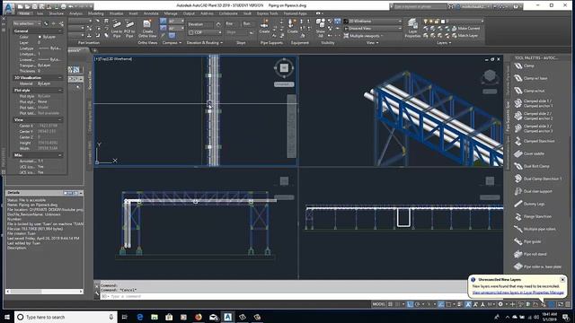 Autocad Plant 3D - Pipe support additional смотреть онлайн
