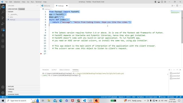 How to Install FastApi and uvicorn | How to connect to the server | First example code of FastApi смотреть онлайн