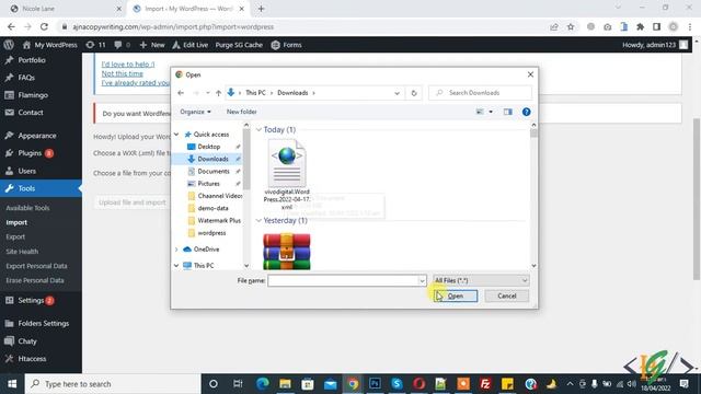 How to Export and Import WordPress Website Content within Dashboard | Pages, Posts, Media, Forms et смотреть онлайн