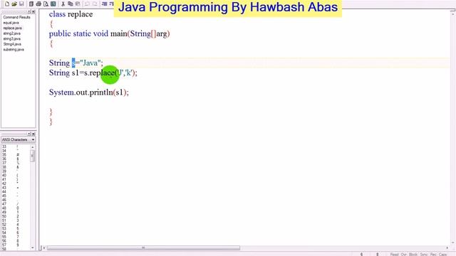 String : replace | in java :: فێربونی پرۆگرامسازی جاڤا смотреть онлайн