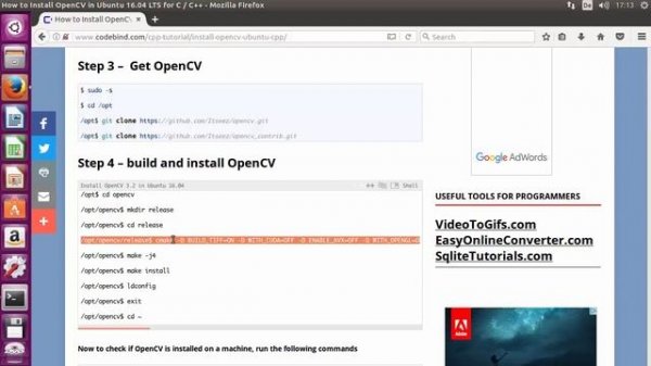 How to Install OpenCV in Ubuntu for C / C++ (Ubuntu 18.04, Ubuntu 20.04 )