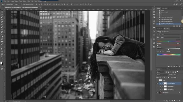 КОРРЕКТИРУЮЩИЕ СЛОИ - Color Balance, Black & White и Foto Filter || Уроки Photoshop смотреть онлайн