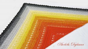 Шаль крючком из пряжи Flowers. Мастер класс.