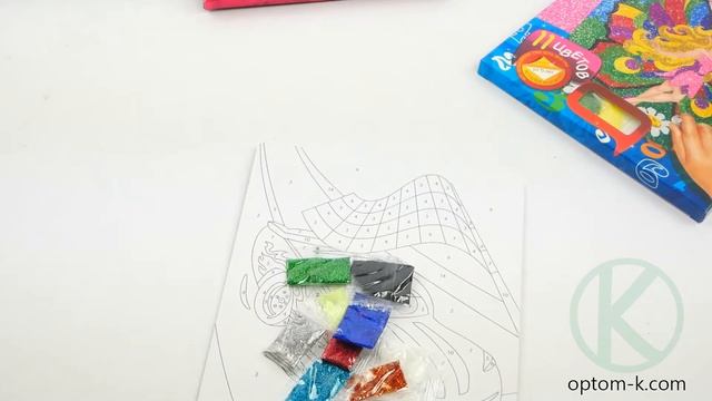 Набор для творчества, 21x27 см, раскраска глиттером по номерам, Danko Toys смотреть онлайн