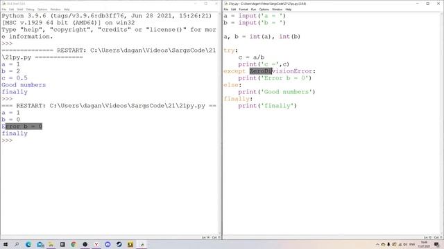 Python за 1 минуту #21: Исключения: try, except, else, finally смотреть онлайн