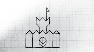 "Замок" гелевой ручкой по клеткам | Рисунок гелевой ручкой | Рисунок на клетчатой бумаге смотреть онлайн