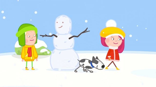 Funny Cartoons for Kids: Building a Snowman - Winter Cartoon Collection смотреть онлайн
