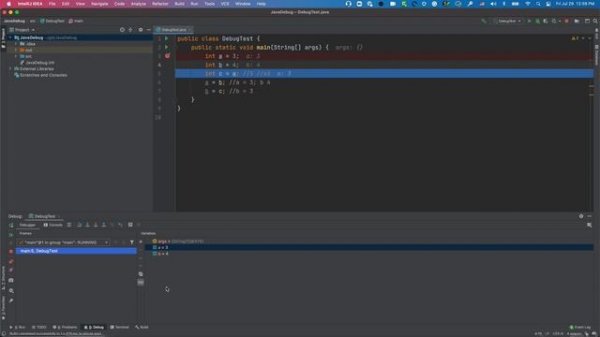 How to debug code in IntelliJ IDEA with Step Over, Step in and Evaluate expression