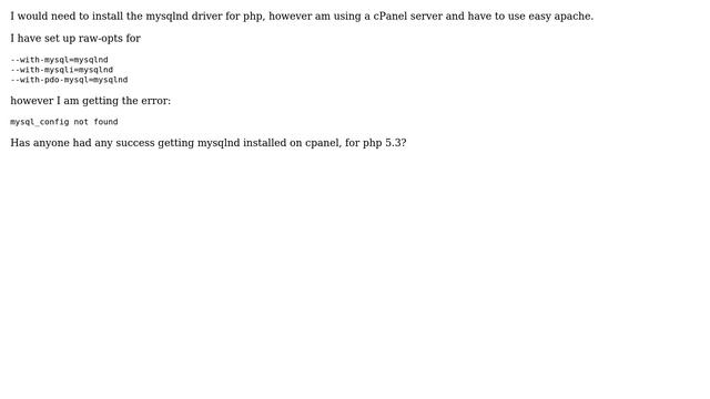 DevOps & SysAdmins: How to install mysqlnd php 5.3 for cpanel with Easy Apache? смотреть онлайн