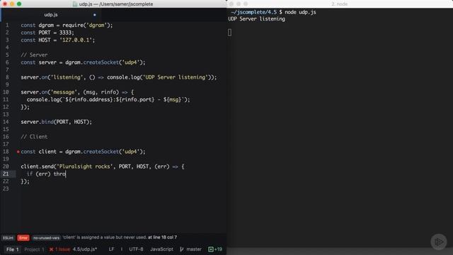 NodeJS: UDP Datagram Socket смотреть онлайн
