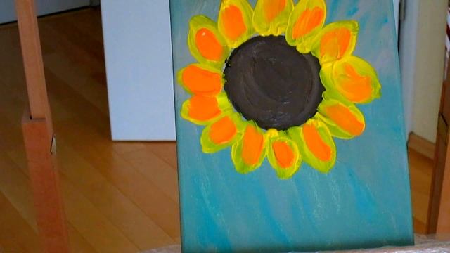 Как нарисовать подсолнух. Рисуем вместе. Рисуй со мной Ч.2 Demo техника рисования Sunflower Part2 смотреть онлайн