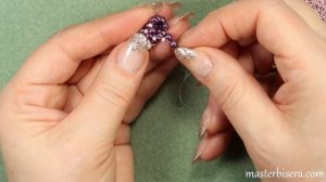 Браслет из бисера и бусин "Сирень".  Мастер-класс  для начинающих