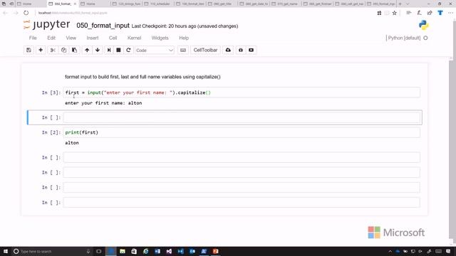24 Python Beginner Strings and Functions - Build Format Name Input смотреть онлайн