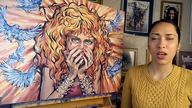 Солнечная энергия // Описание картины "Солнце" // художник Наталья Резанова // Acrylic painting смотреть онлайн